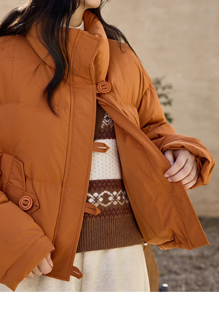 MISHOW Minimalist Down Jacket Women Zipper Short Jacket 2024 Fall Winter Loose Korean Version White Duck Down Jacket MXD42Y0047