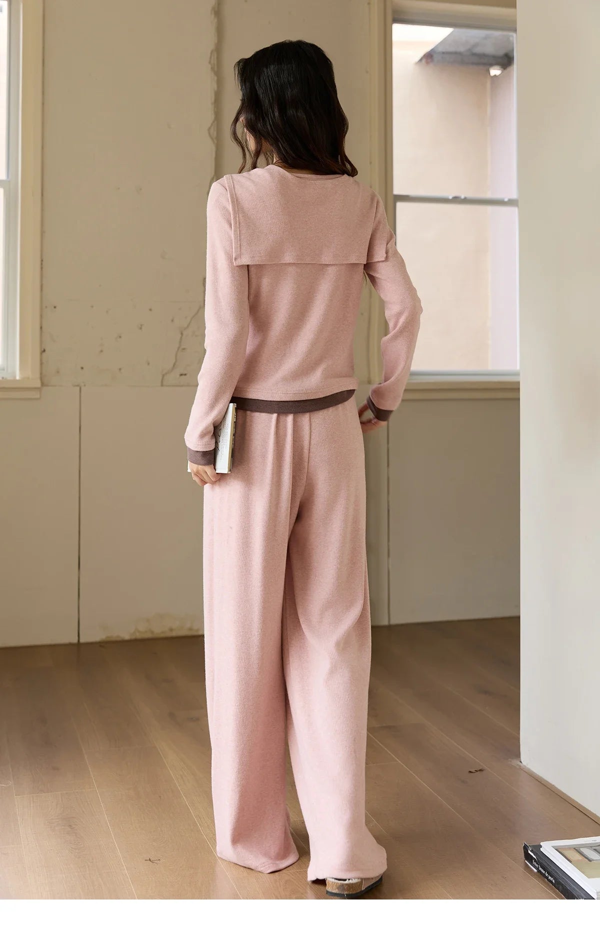 MISHOW Elastic Waist Casual Pants 2025 Autumn Winter Solid Full Length Pants Loose Wide Leg Trousers Office Lady MXE89K1119