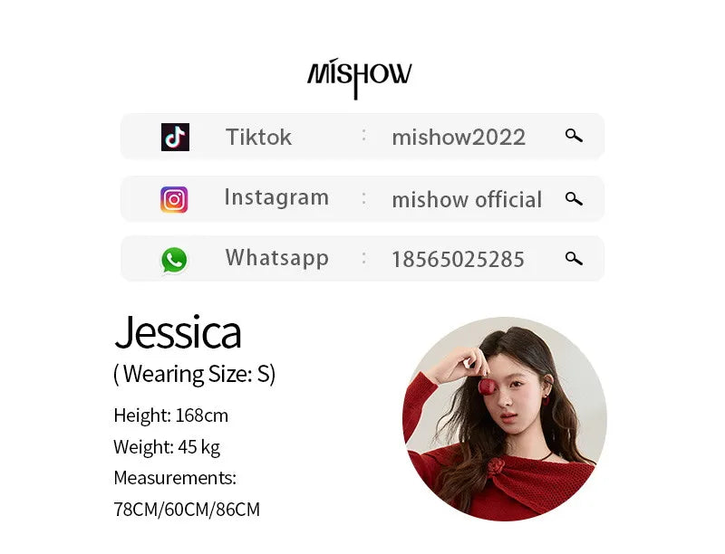 MISHOW New Year Christmas Women's Red Sweater 2025 Autumn Winter Soft Elegant Sweaters 3D Flower Alpaca Knitted Tops MXE94Z2889