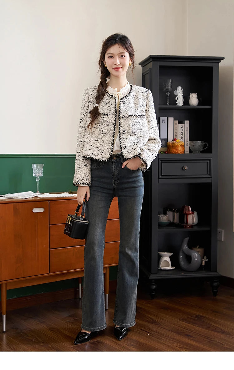MISHOW Tweed Jacket Short Women Outfits Autumn Separately Cropped New Jacket Shorts Elegant Fashion Office Lady MXC41W0029
