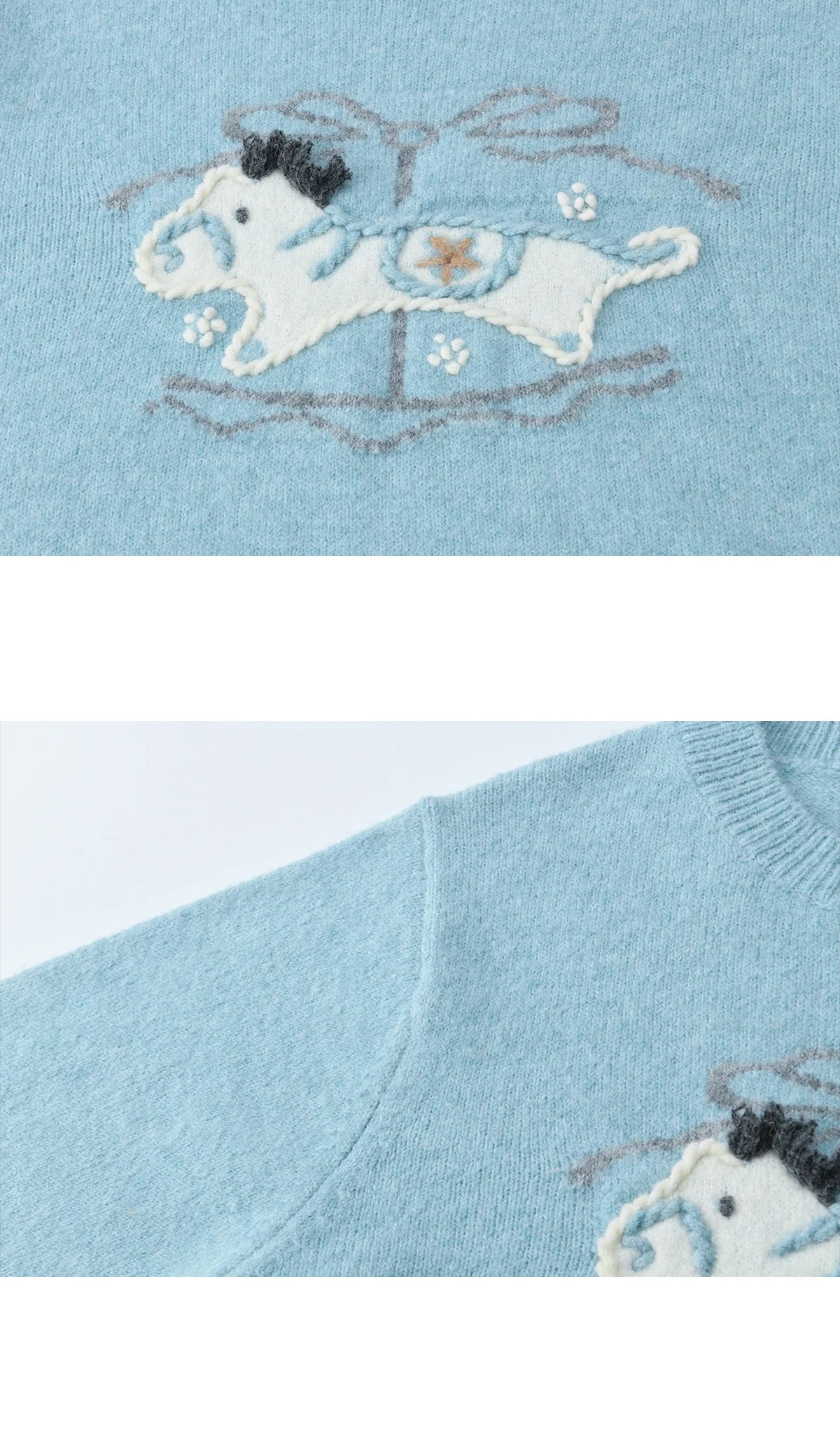 MISHOW Handmade Embroidered Jacquard Sweater for Women in Autumn Winter 2025 Thick Pony Knitted Pullover Sweaters MXE92Z2848