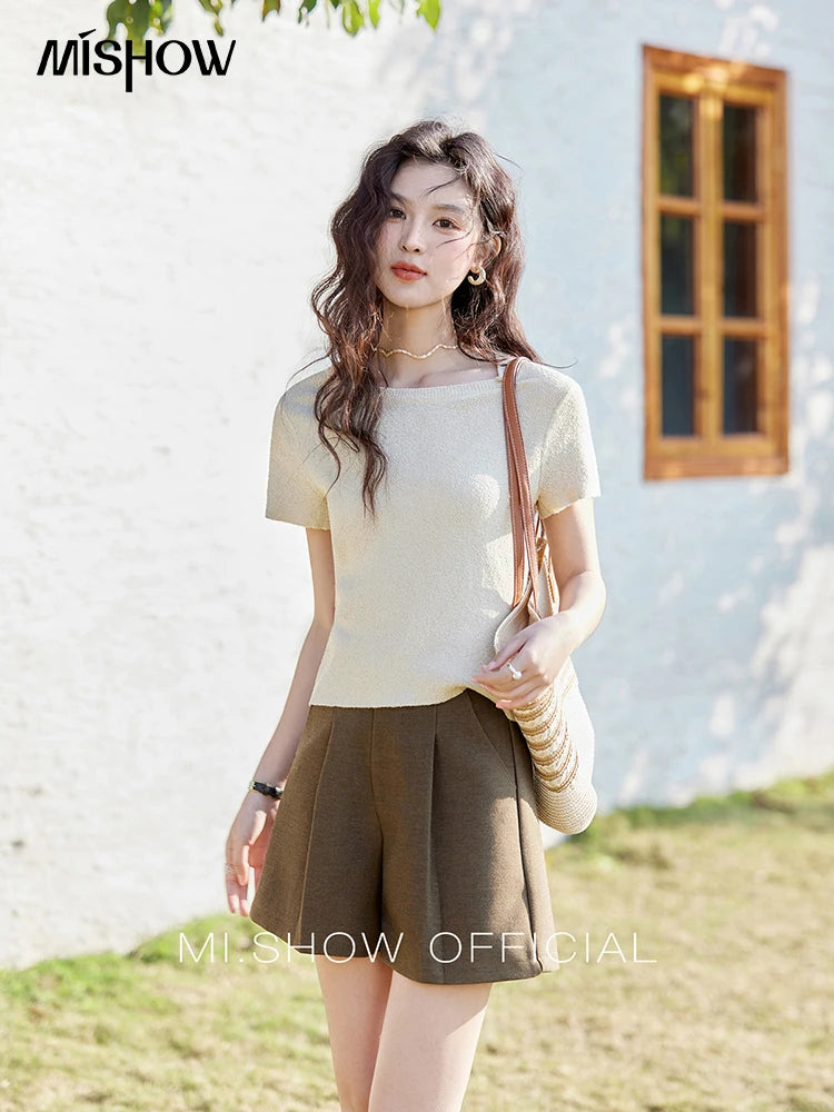 MISHOW Casual Spring Summer Shorts Women 2025 A-line High Waist Slim Short Pants Female Fashion Office Lady Clothes MXD47K0772