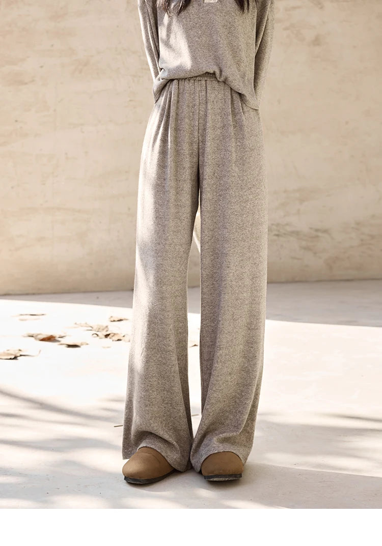 MISHOW Women's Sweatshirt Wide Leg Pants Separately 2025 Fall Winter Lace Splicing Hooded Casual Elastic Waist Pants MXD34V0098