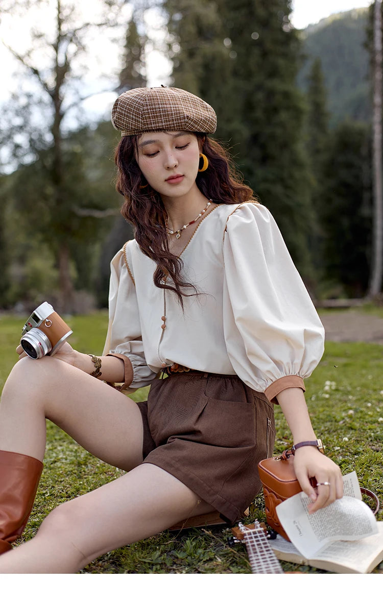 MISHOW High Waist Loose Casual Short Pants for Women Spring Autumn 2024 Versatile Slim Solid Straight Leg Shorts MXD41K0721