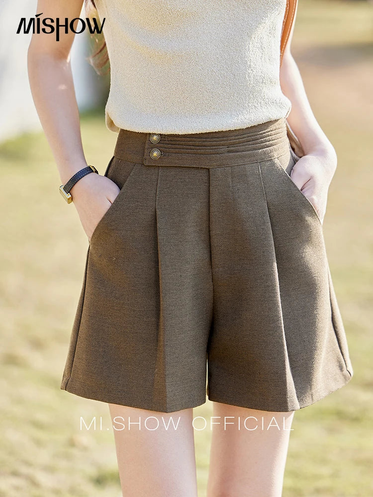 MISHOW Casual Spring Summer Shorts Women 2025 A-line High Waist Slim Short Pants Female Fashion Office Lady Clothes MXD47K0772