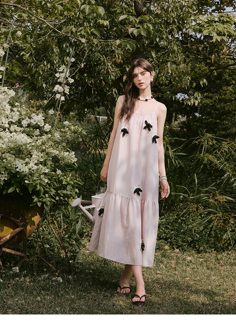 MISHOW Holiday Long Camisole Dress Women Summer 2025 Sleeveless Flower Pleated High Waist Dresses Woman New Fashion MXE31L2191