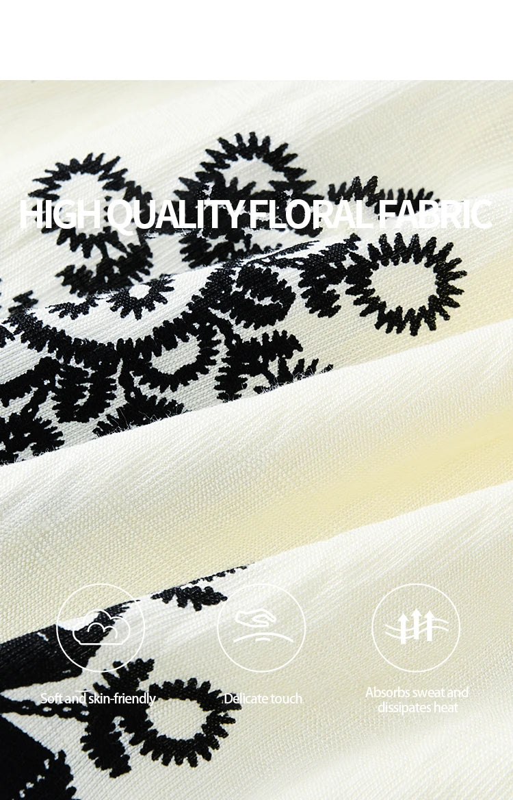 MISHOW Bohemian Print Shirts Women Summer Short Puff Sleeve Square Sleeve Loose Shell Ribbon Stitching Blouses Lady MXE35X1817