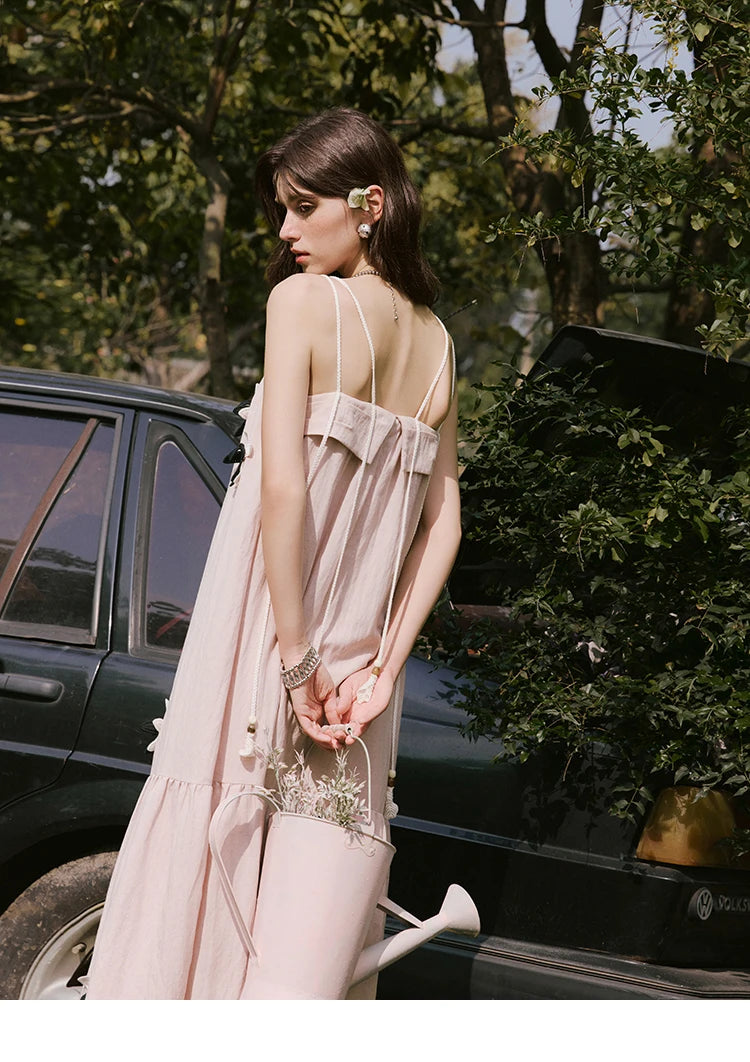 MISHOW Holiday Long Camisole Dress Women Summer 2025 Sleeveless Flower Pleated High Waist Dresses Woman New Fashion MXE31L2191