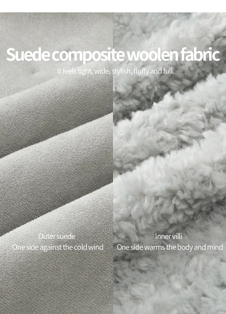 MISHOW Winter Jacket Women 2025 Elegant Luxury Suede Composite Fur Stand-up Collar Short Jacket Windproof Warm Coat MXE87W0941