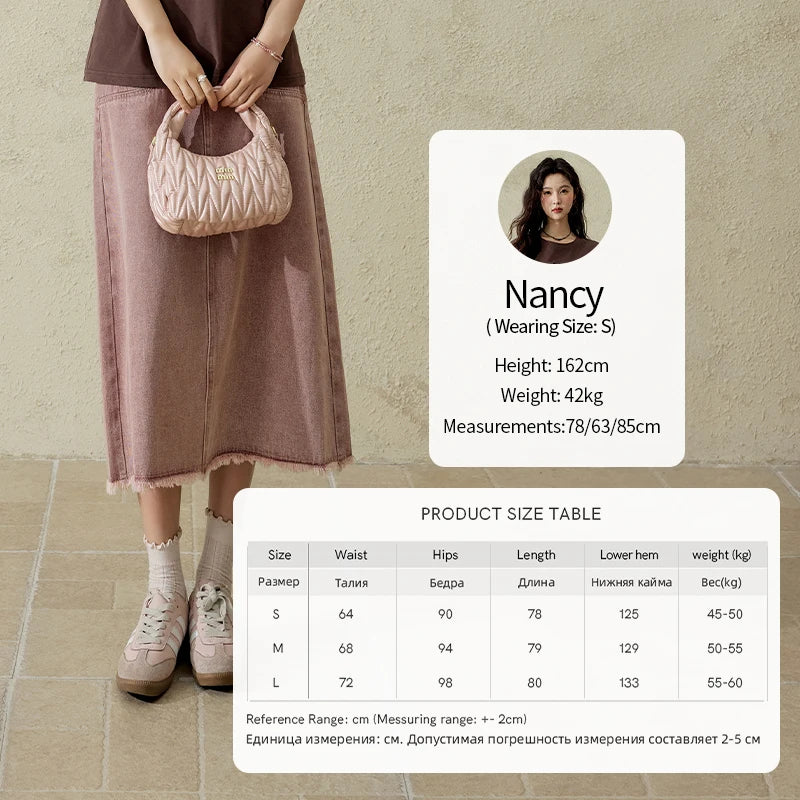 MISHOW Casual Spring Summer Skirt Women New 2025 Solid High Waist Slim Denim Skirts Female Fashion Straight Clothing MXD44B0506