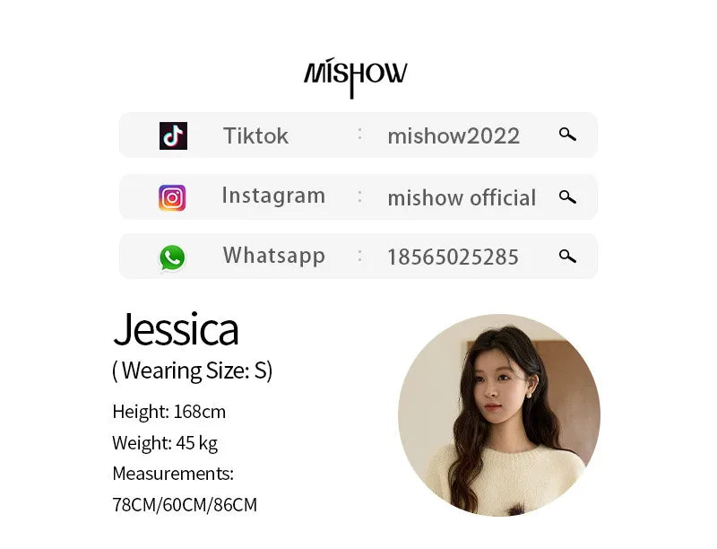 MISHOW Women's Solid Knitted Sweater 2025 Autumn Winter Dog Pattern Jacquard Crew Neck Fluffy Warm Loose Pullover Top MXE94Z2988