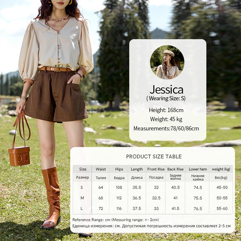 MISHOW High Waist Loose Casual Short Pants for Women Spring Autumn 2024 Versatile Slim Solid Straight Leg Shorts MXD41K0721