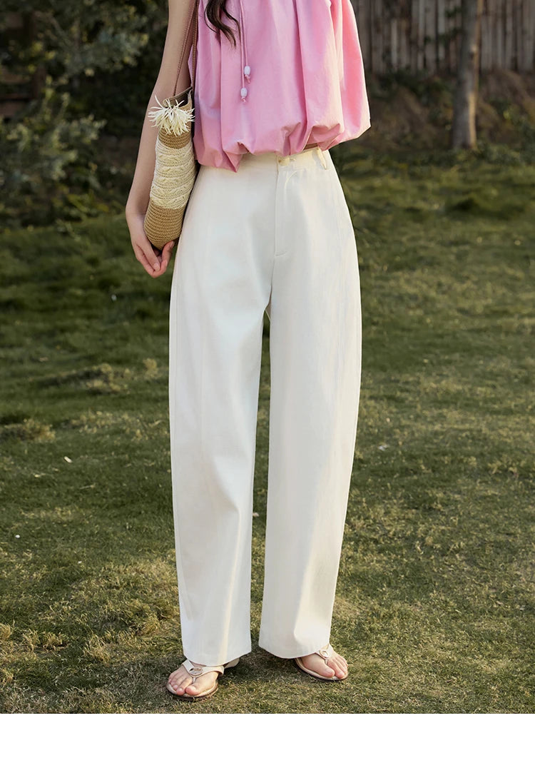 MISHOW Office Lady Summer Women 2025 New Solid High Waist Long Wide Leg All-match Pants Woman Fashion Loose Trousers MXE32K0913