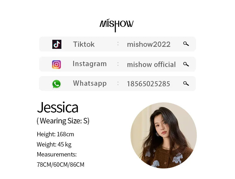 MISHOW Lamb Jacquard Knit Cardigan Women 2025 Autumn New Lambskin Round Neck Single-breasted Commuting Loose Sweater MXE48Z2571