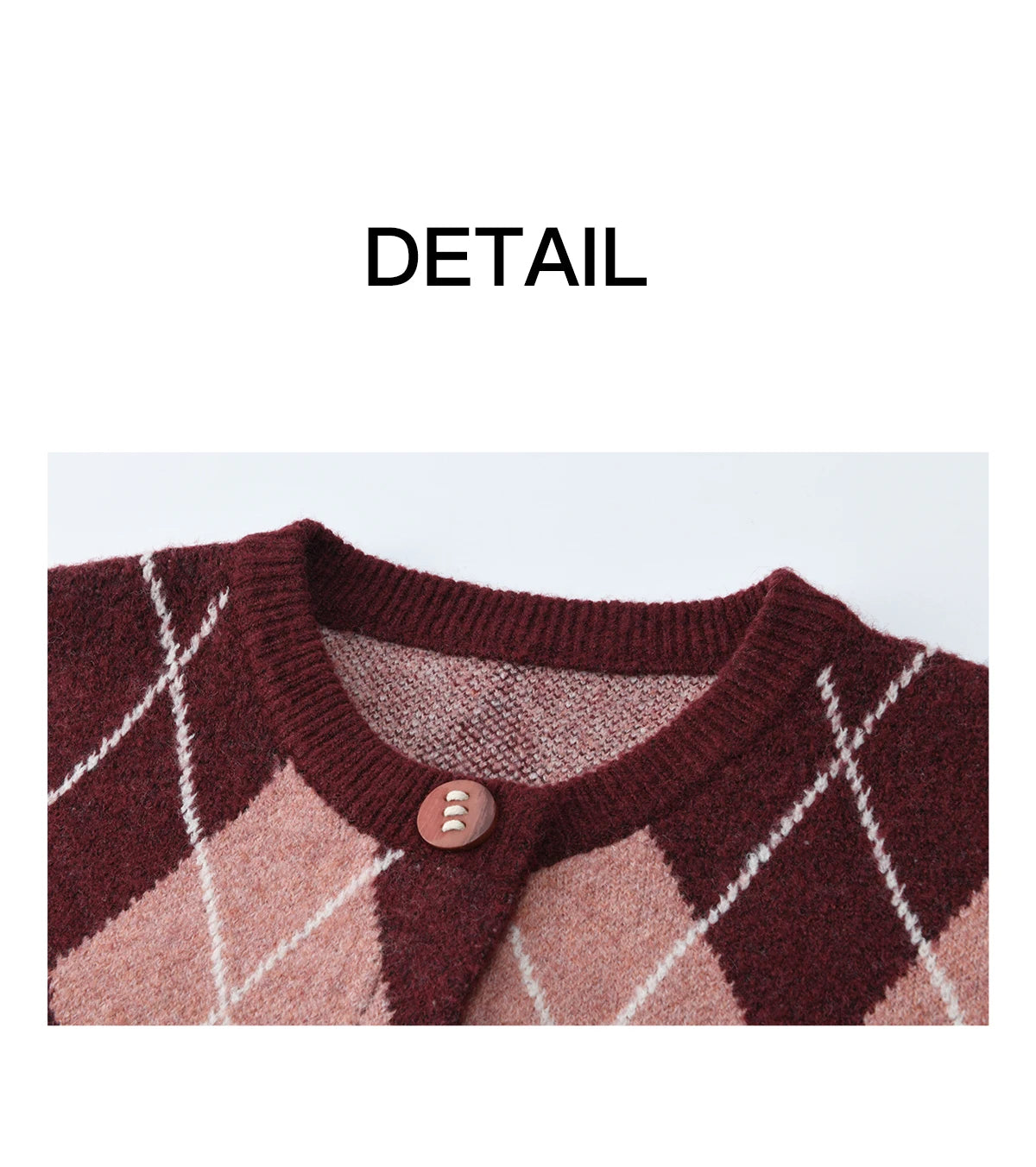 MISHOW Christmas Retro Diamond Grid Sweater Cardigan for Women 2025 Winter O-neck Contrasting Thick Knitted Sweaters MXE91Z2773