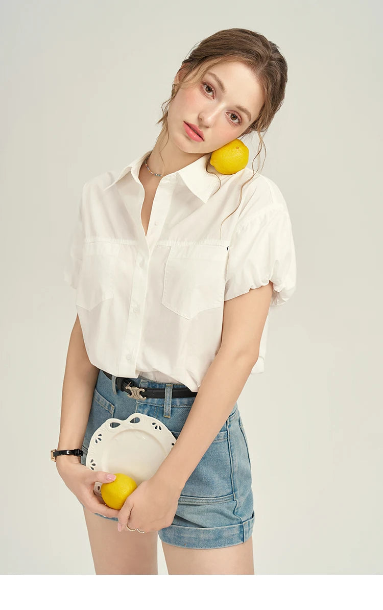 MISHOW Women's Denim Blue Shorts 2025 Summer Korean High Waist Pockets Shorts Female Straight Slim Casual Short Pants MPD26K0618