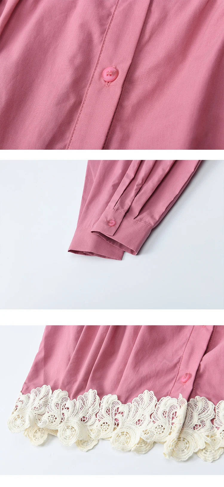 MISHOW Women's Rose Red Stand Collar Shirt 2025 Autumn Bow Tie Hem Splicing Lace Tops Elegant Shirts Office Lady MXE43C2380