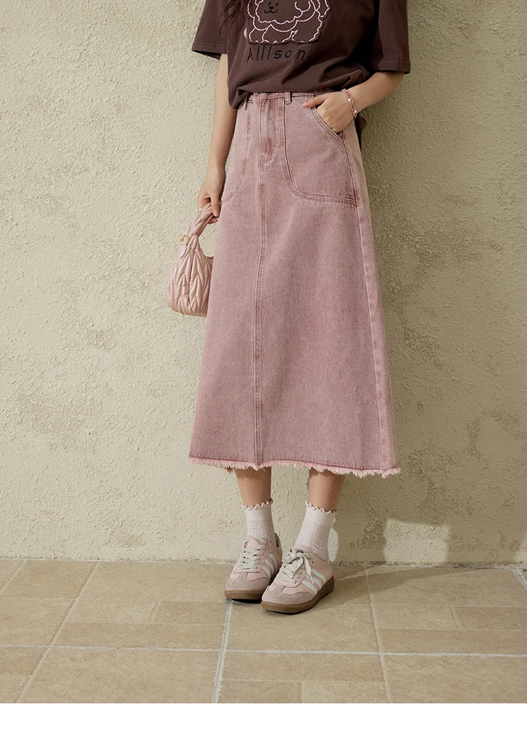 MISHOW Casual Spring Summer Skirt Women New 2025 Solid High Waist Slim Denim Skirts Female Fashion Straight Clothing MXD44B0506