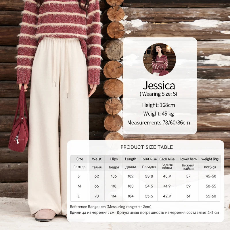 MISHOW Wide Legged Pants Women's Casual Versatile Long Pants 2025 Fall Winter New Korean High-waist Thin Pants MXD34K0824