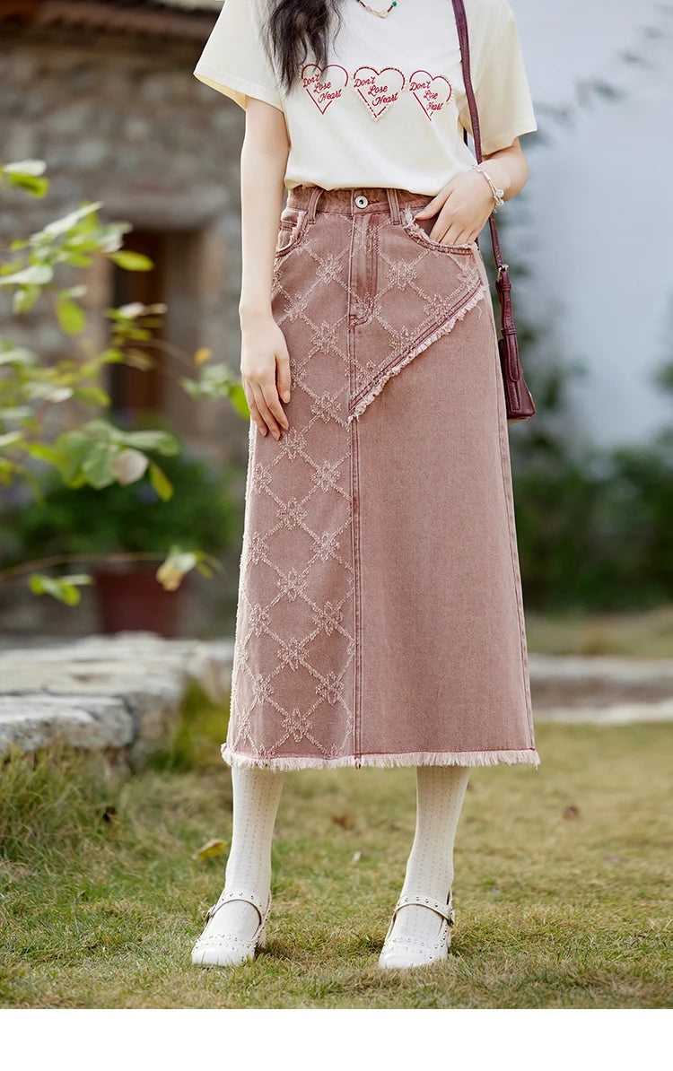 MISHOW Cowboy Skirts Separately For Women 2025 Spring New Gentle Sweet Thick Jacquard Short Jacket Mid Long Skirt MXE14W0754