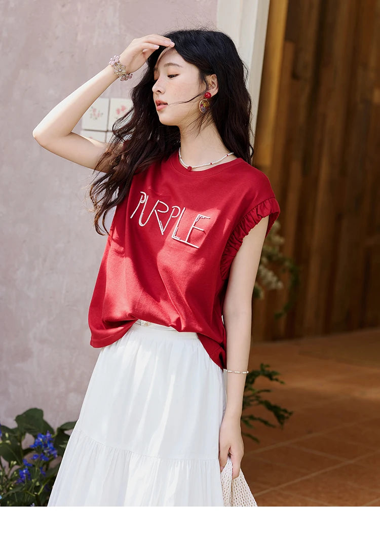 MISHOW Sea Salt White Double Layered Waist Skirt 2025 Summer Flower Bud Skirt Shell Button Versatile A-line Skirts MXE32B0715