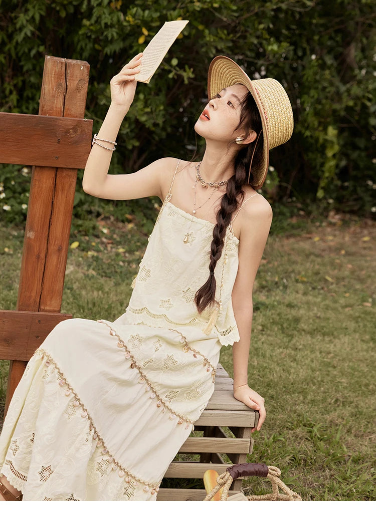 MISHOW Bohemian Summer Camisole Skirt Sets Women 2025 Sleeveless Embroidery Tops Long Skirts Female New Fashion MXE34T0568