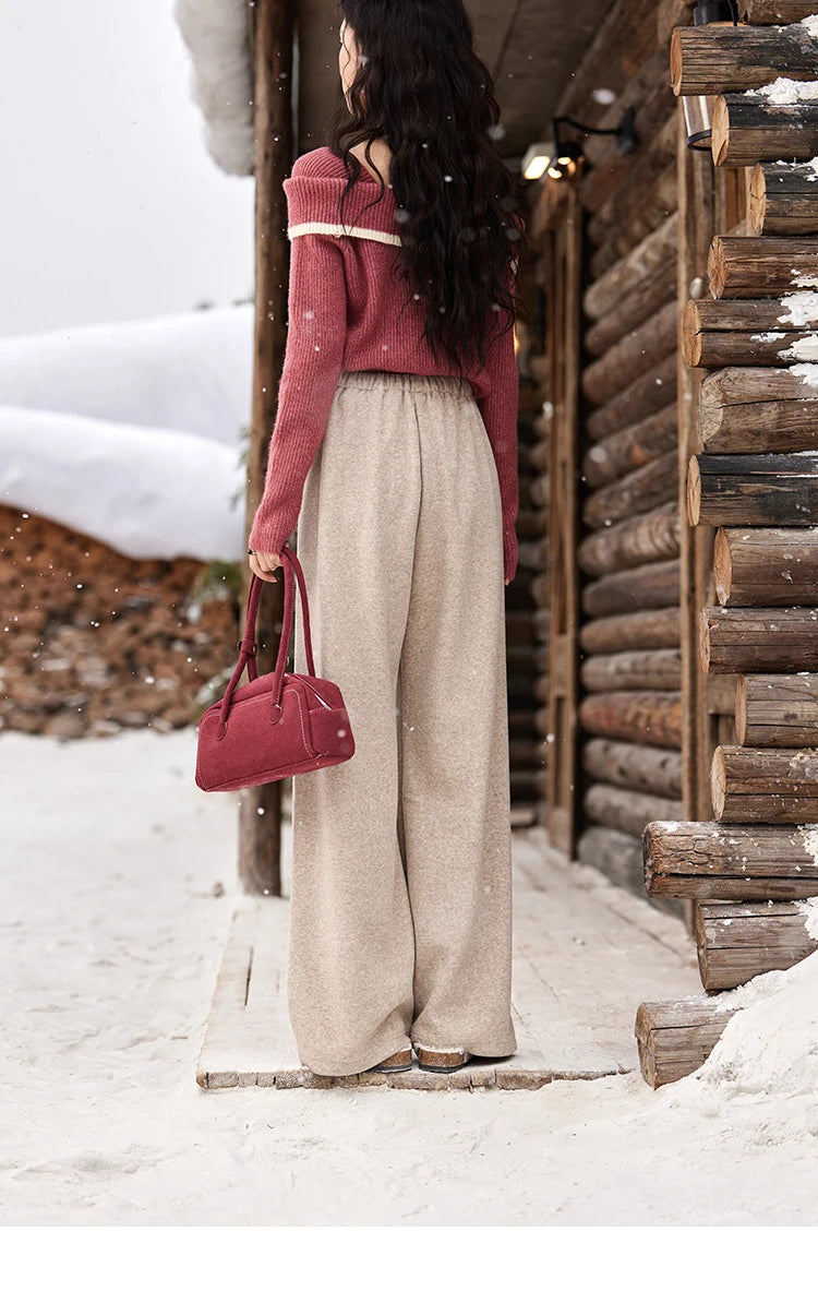 MISHOW Wide Legged Pants Women's Casual Versatile Long Pants 2025 Fall Winter New Korean High-waist Thin Pants MXD34K0824