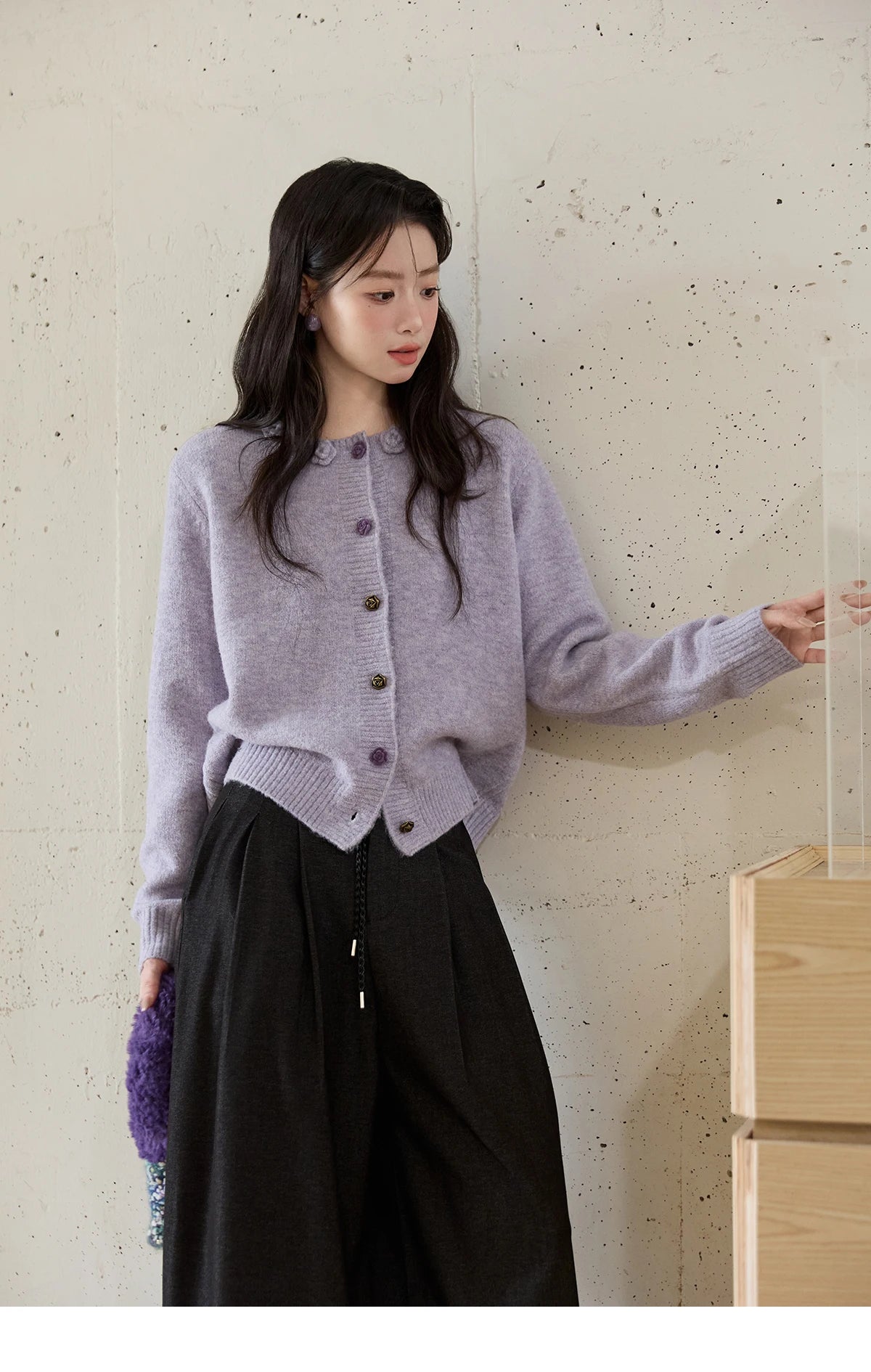 MISHOW Women's Trousers 2025 Autumn Winter Lace-up Gray Wide-leg Pants High Waist Slim Commuting Casual Pants Women MXE51K1106