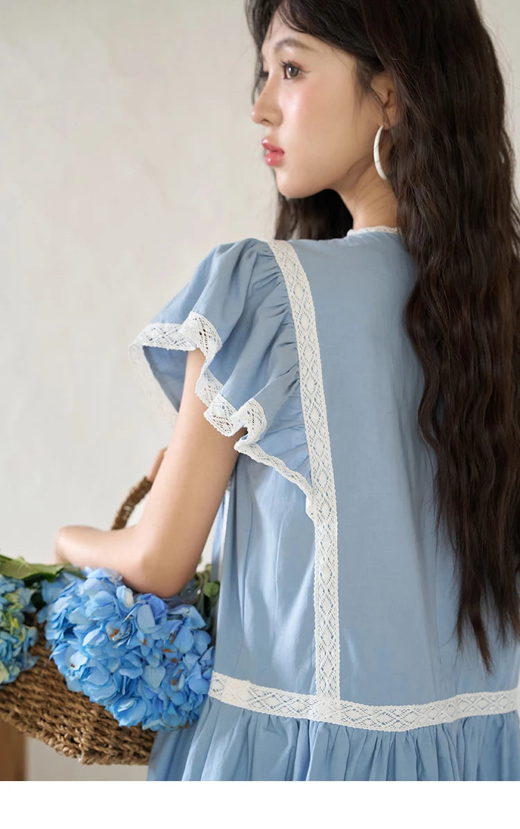 Mishow Lace Embroidery Flying Sleeve Dress MXC39L1562