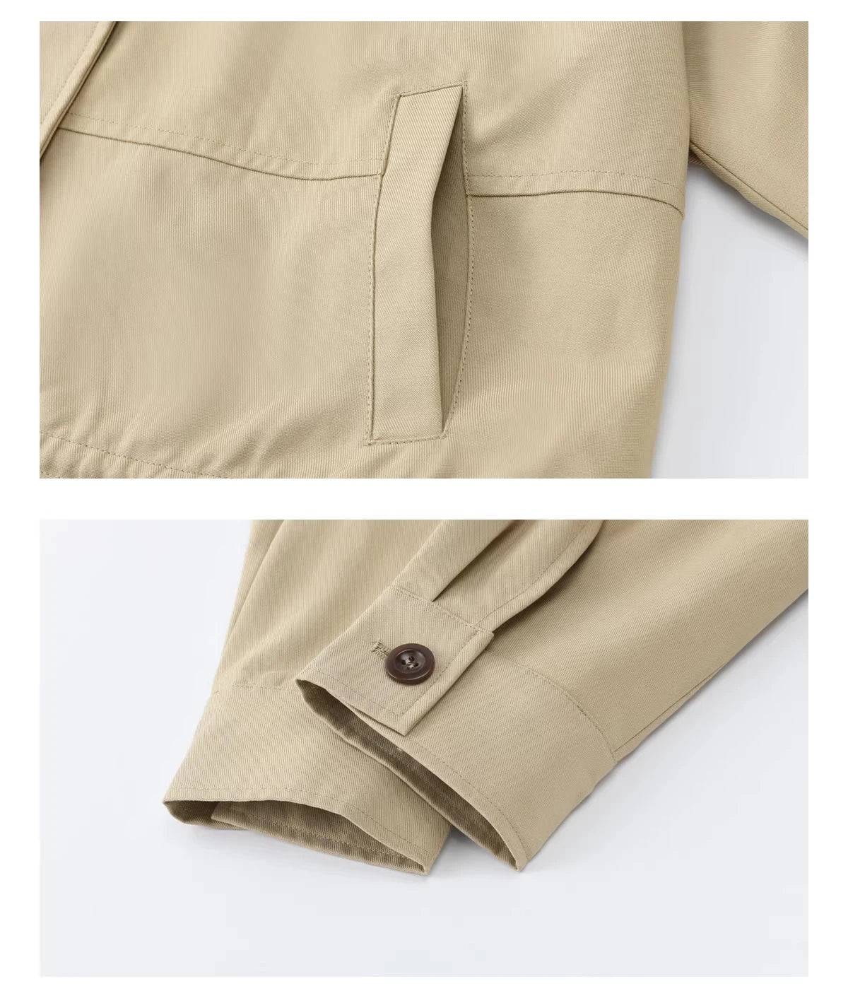 MISHOW Women's Khaki Cropped Jacket 2026 Spring Asymmetrical Collar Drawstring Waist Short Jackets Casual Loose Coat MXF11W1029