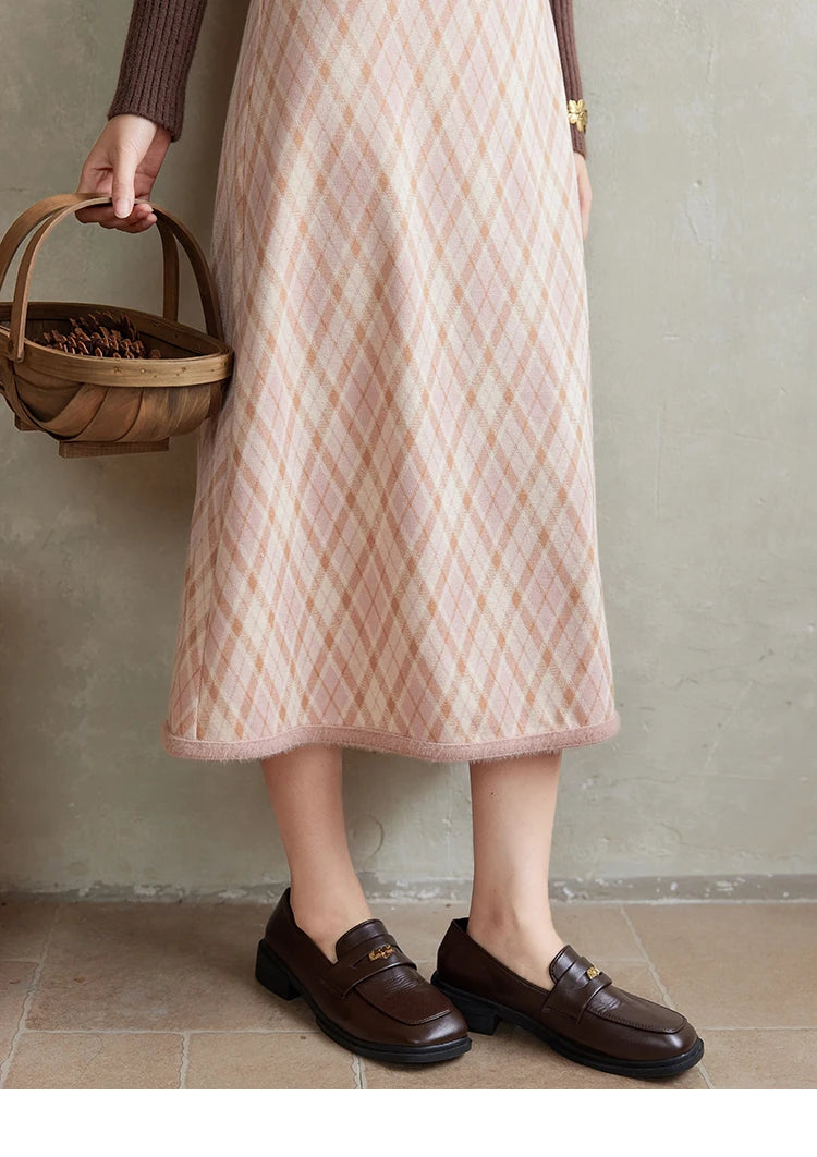 MISHOW French Vintage Dress O Neck Knitted Cardigan Separately Women Sweet Knitted Short Sweater Plaid Camisole Dress MXD43L2012