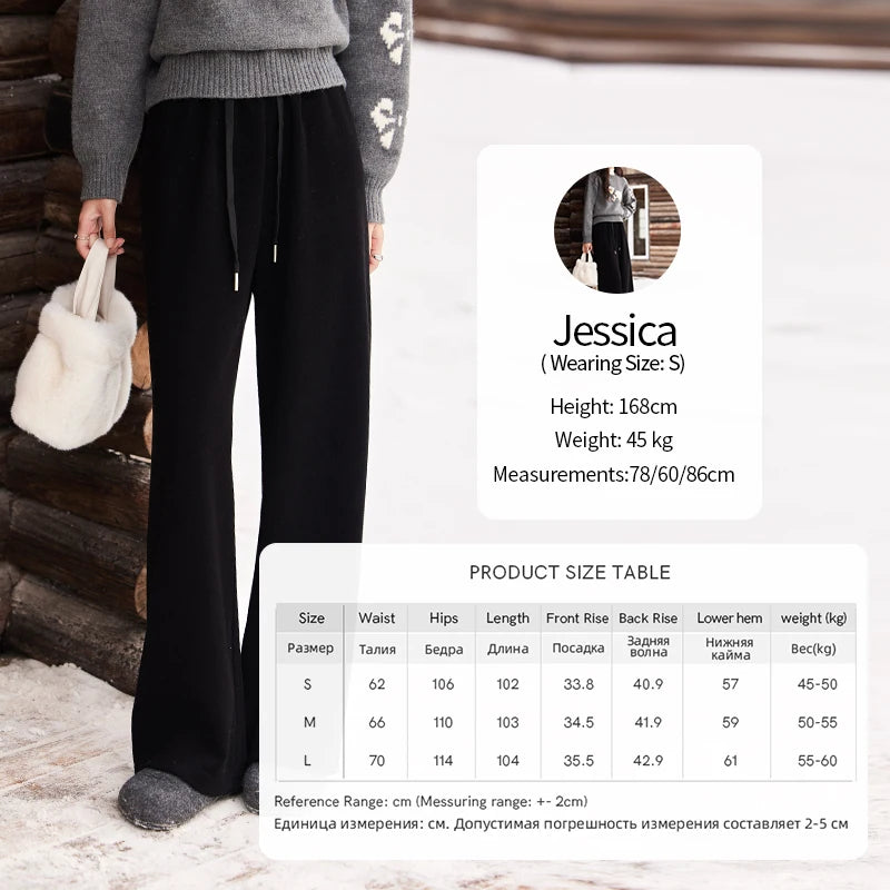 MISHOW Wide Legged Pants Women's Casual Versatile Long Pants 2025 Fall Winter New Korean High-waist Thin Pants MXD34K0824