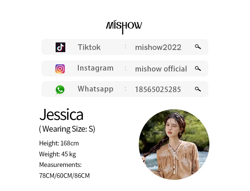 MISHOW French Jacquard Shirt Rear Elastic Waist Flower Bud Skirt Separately 2024 Tassel Lace Up Top Sweet Short Skirt MXD41X1636