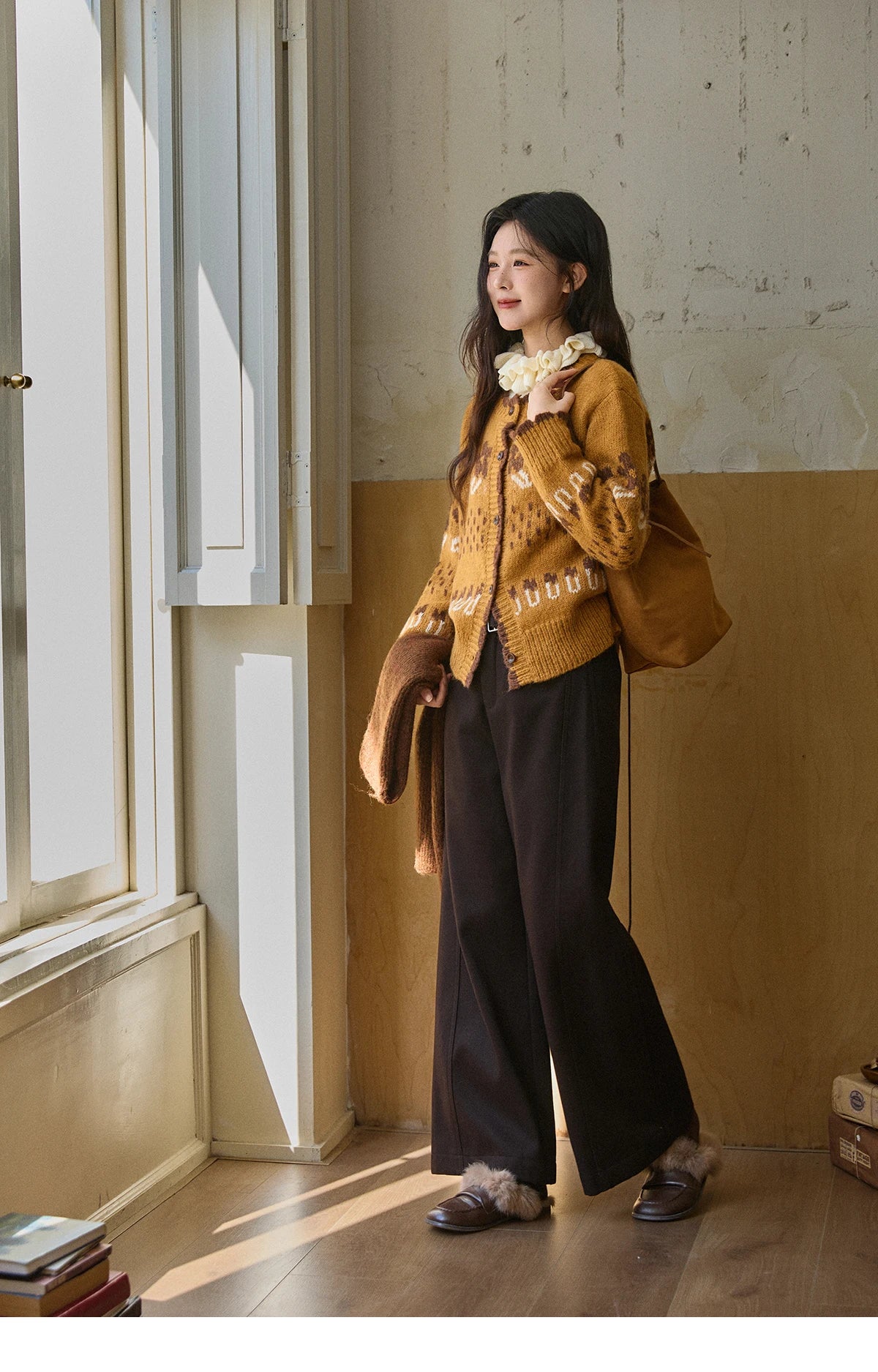 MISHOW Winter 2025 Turtleneck Knit Pullover for Women Thick Warm Fuzzy Cardigan Coat Outerwear Chic Streetwear MXE87Z2699