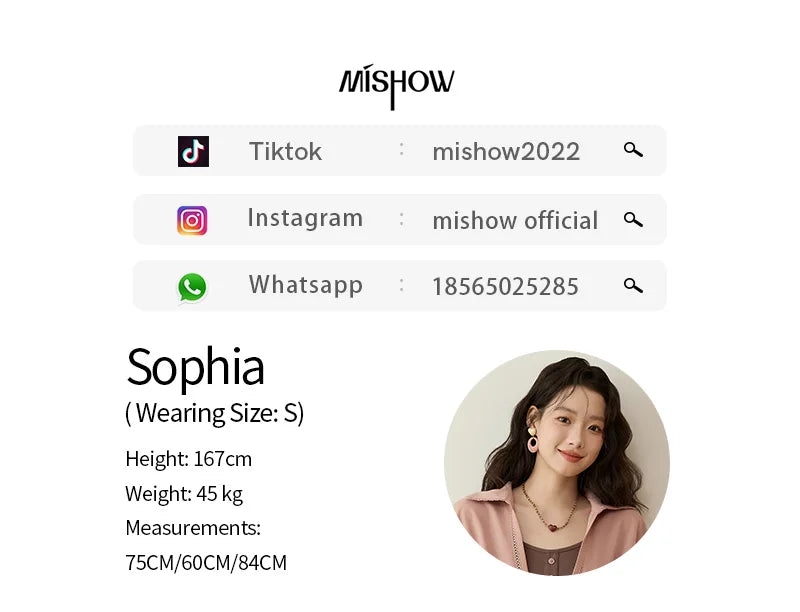 MISHOW Elegant Woman Blouse 2025 Autumn Loose Fitting Fake Two-piece Contrasting Color V-neck Tops Ladies Clothing	MXE45C2403