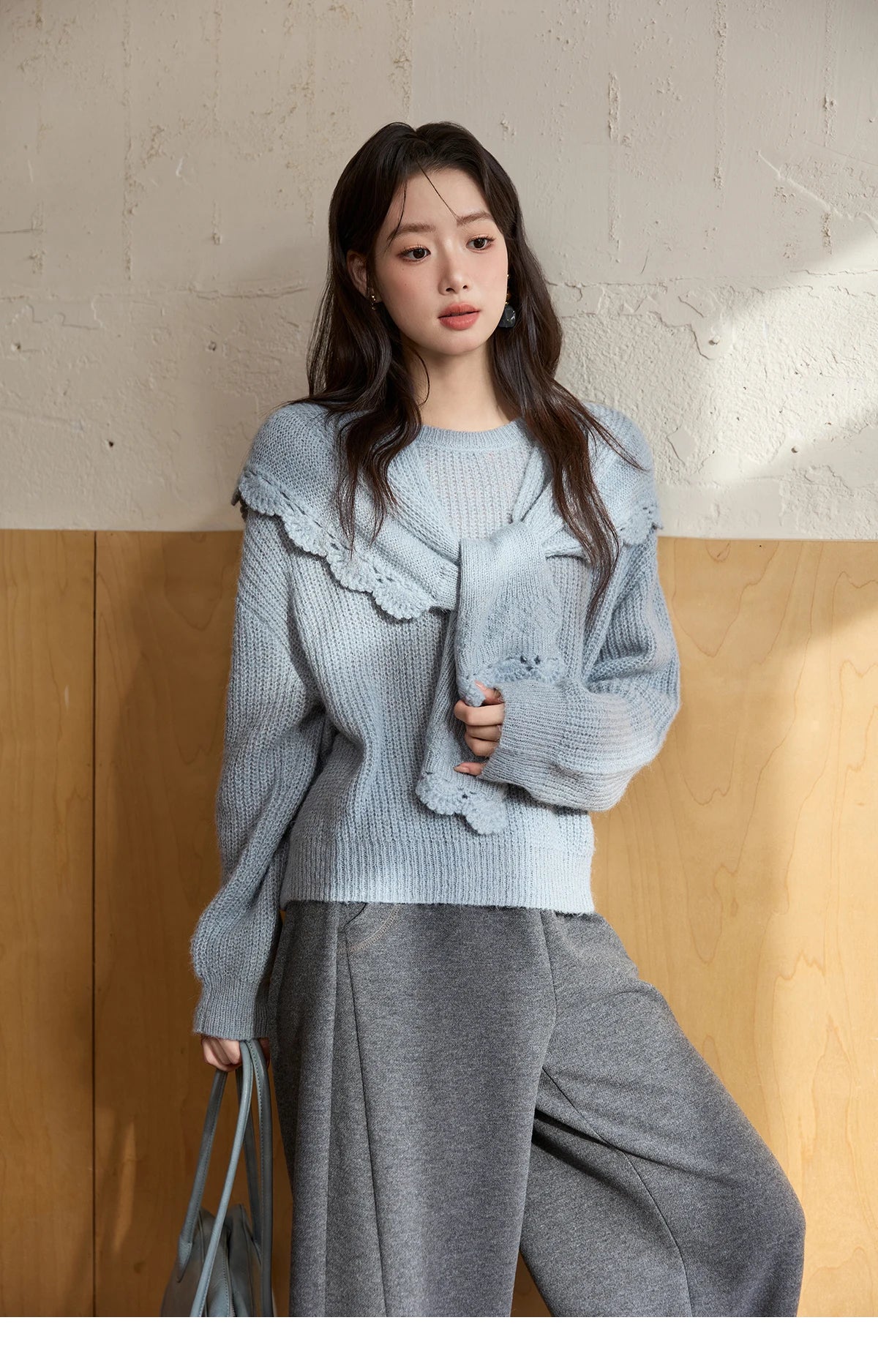 MISHOW Casual Pants for Women 2025 New Fashion Solid Loose Wide-leg Pants Commute Comfortable Women's Winter Pants MXE51K1093