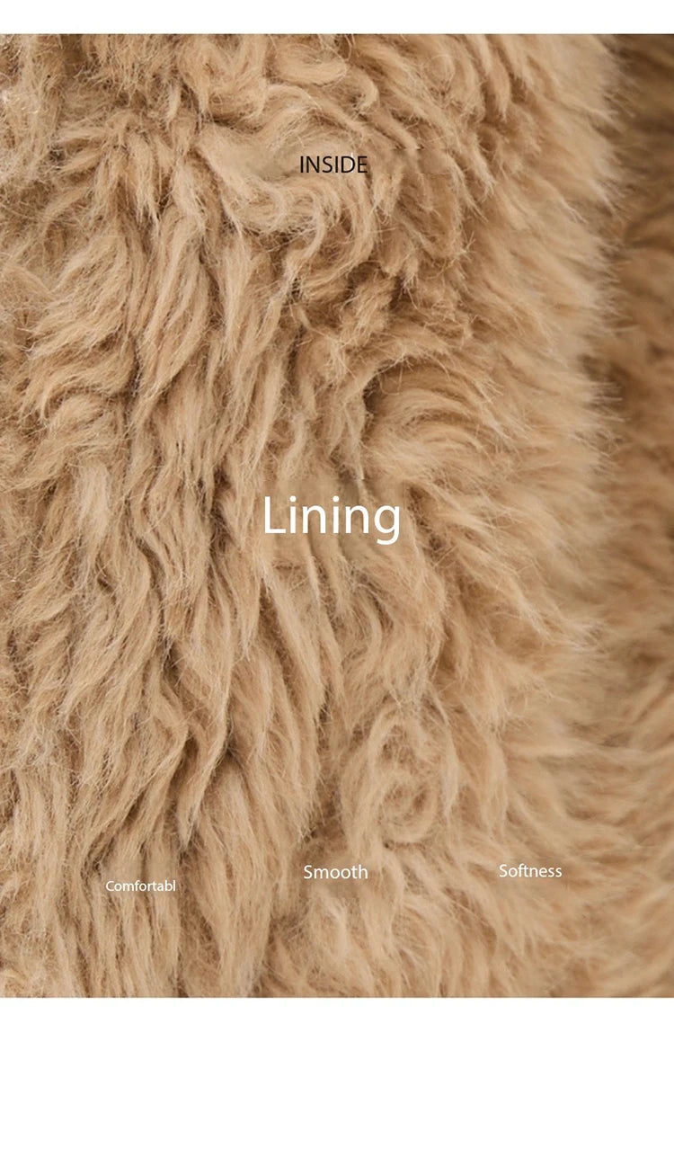 MISHOW Khaki Suede Jacket for Women 2025 Winter New Retro Stand Collar Zippered Jacket Pockets Long Sleeves Top MXE88W0886