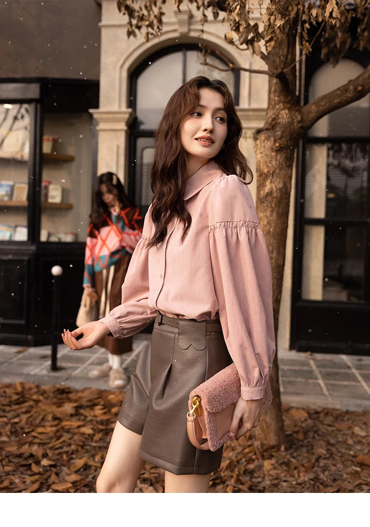 MISHOW Corduroy Strap Dress Autumn Winter French Retro Vneck Sleeveless Mid-Calf Dresses Elegant Solid Blouses MXB43L1246