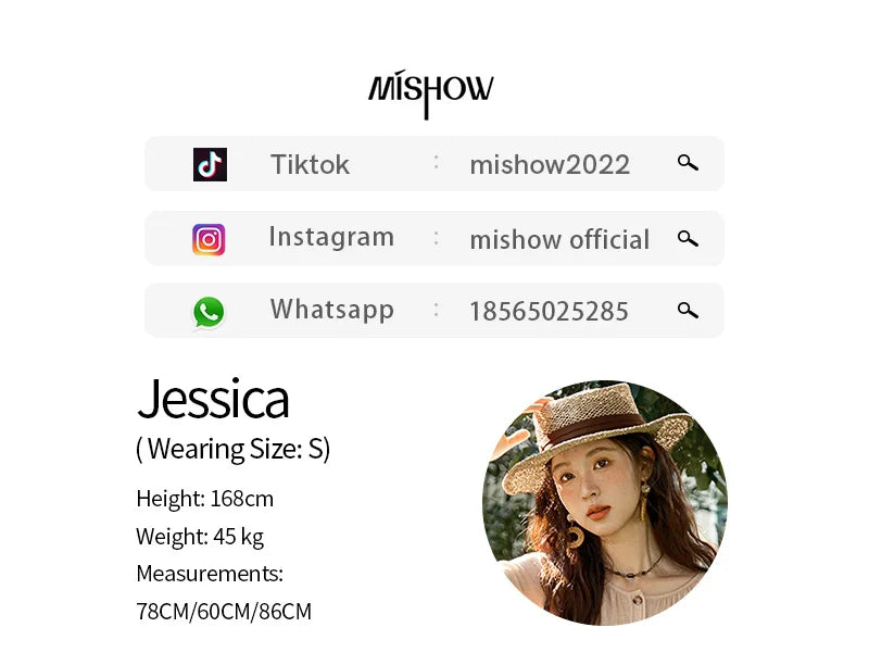 MISHOW French Retro Midi Length Sleeves Dress Summer O-neck Single Breasted Dresses Casual Tea Break Dress with Belt MXE39L2409