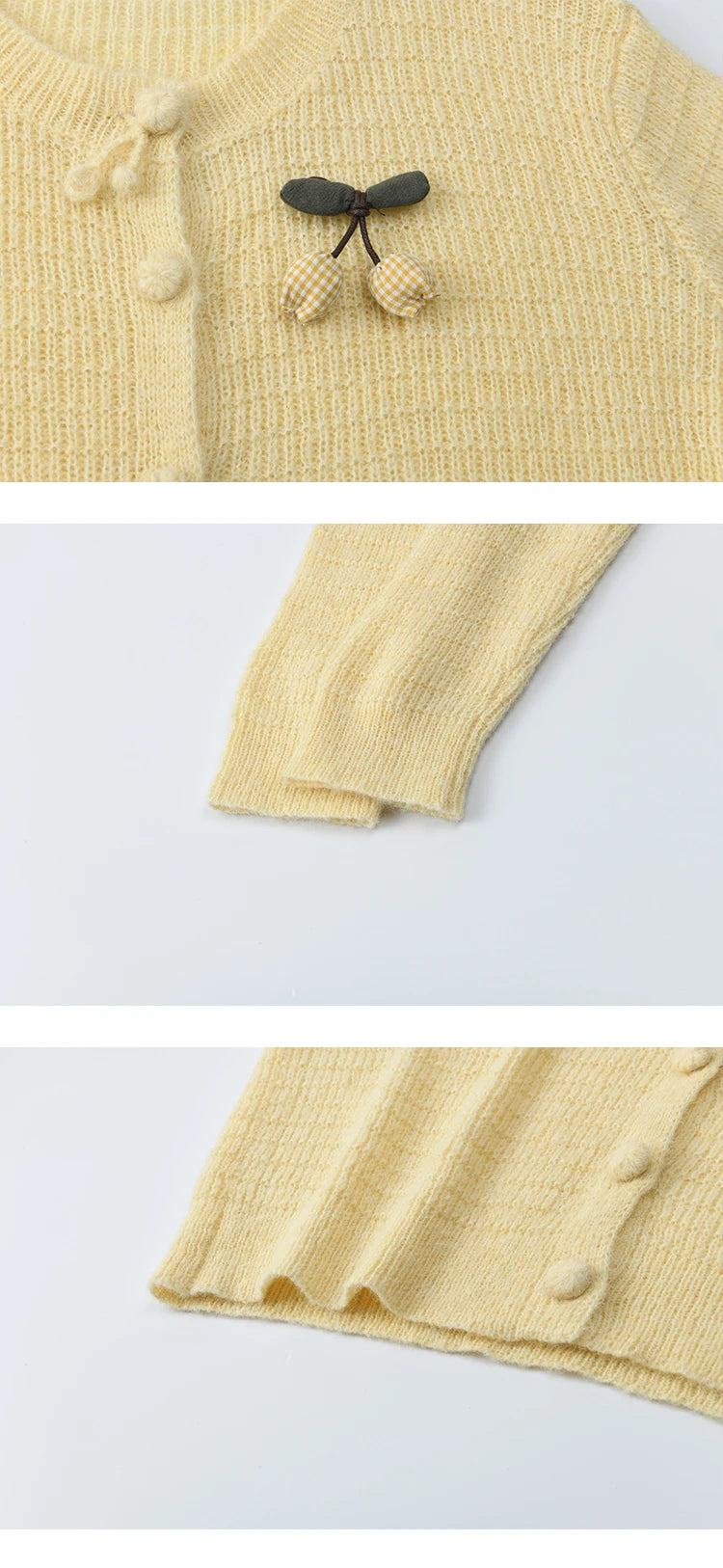 MISHOW Women's Knit Cardigan 2025 Autumn Elegant Camellia Brooch Round Neck Long-Sleeve Top Solid Commute Outerwear MXE44Z1390