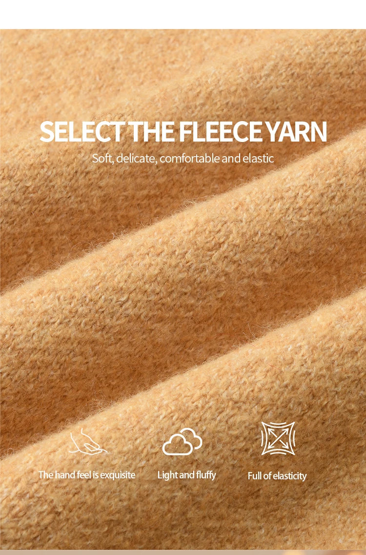 MISHOW Women V-neck Knit Top 2025 French-style Elegant Workwear Long-sleeved Yellow Pullover Women's Winter Clothing MXE87Z2771