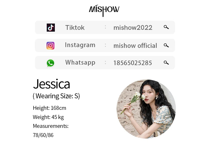 MISHOW French Vintage V-neck Dress 2024 Summer Waist Bubble Sleeve Slim Dress Fragmented Flower Splicing Lace Dresses MXD24L1730