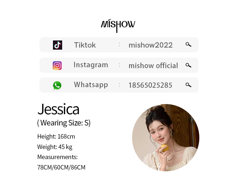 MISHOW Elegant Butterfly Flying Sleeve Blouses Elastic Waist Skirt Separately Summer Back Lace-up Top Midi Skirts MXD29X1559