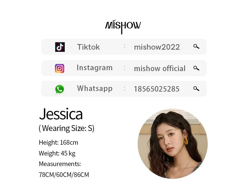 MISHOW Plaid Black Fungus Edge Tied Knitted Sweater for Women Autumn 2025 Pit Striped Knitted Fake Two-piece Top MXE44Z1361