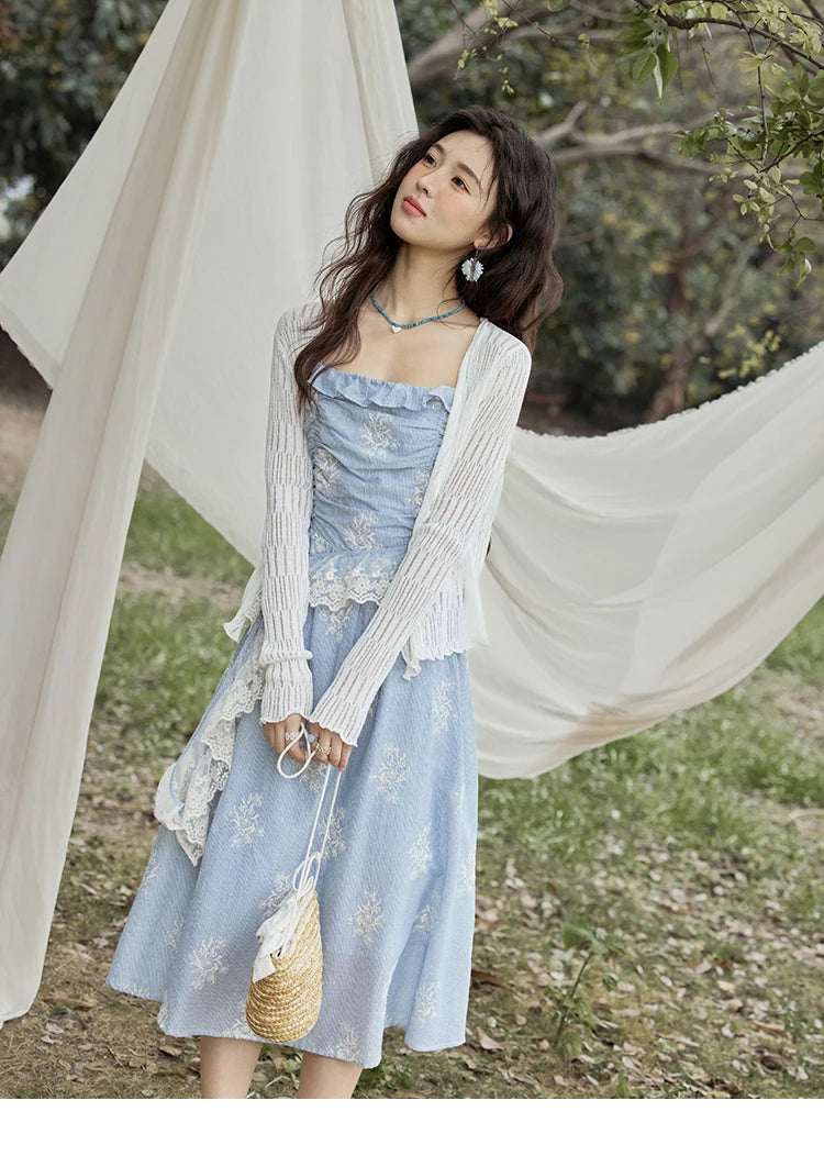 Mishow Print Embroidery Sleeveless Camisole Dress MXE31L2201