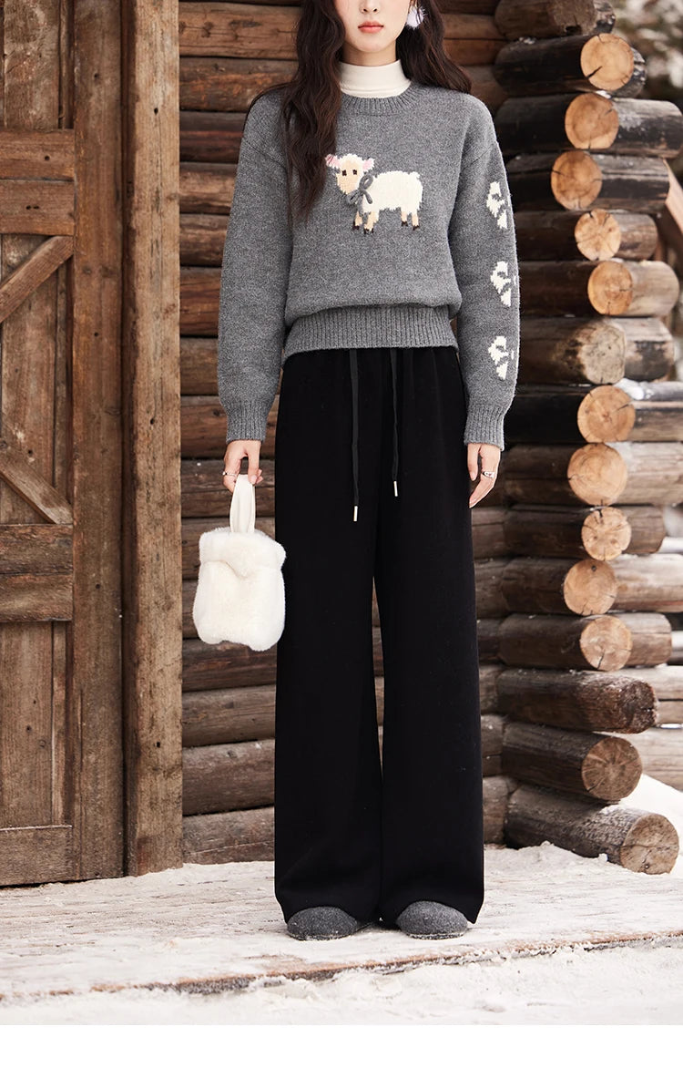 MISHOW Wide Legged Pants Women's Casual Versatile Long Pants 2025 Fall Winter New Korean High-waist Thin Pants MXD34K0824