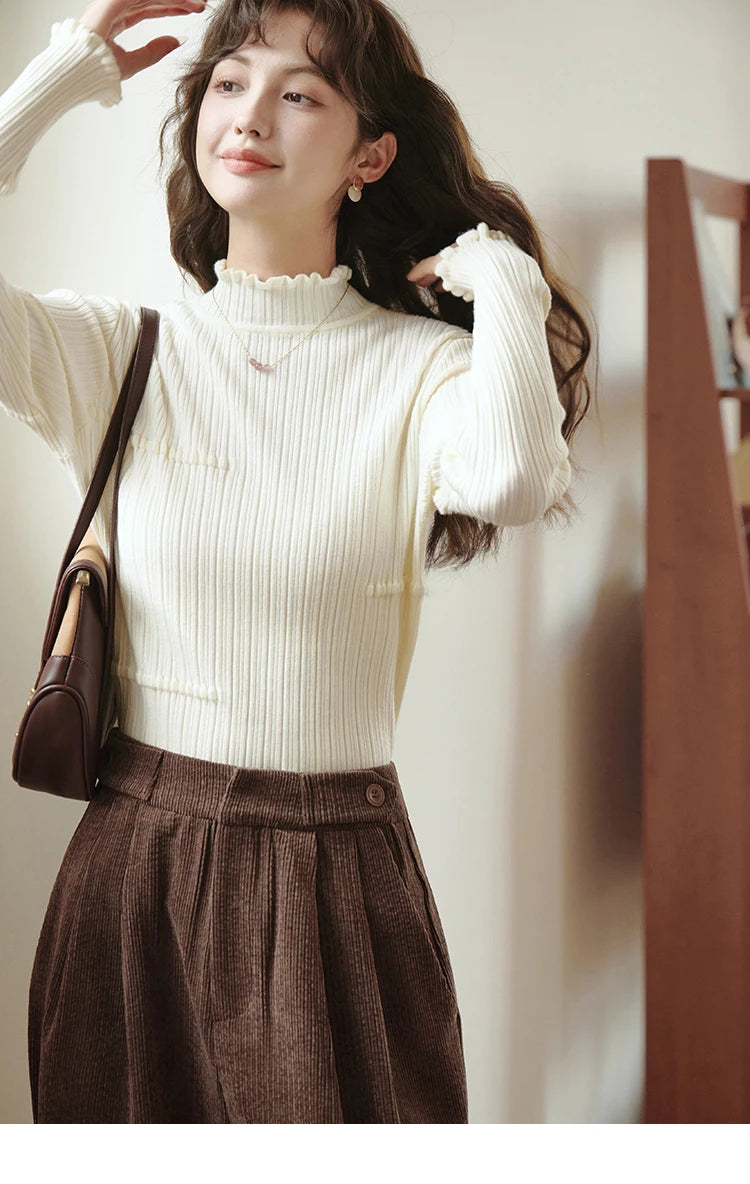 MISHOW 100% Cotton A-line Pleated Mini Skirt Women 2024 Autumn Winter Korean Fashion High Waist Short Skirt Female MXC55B0216