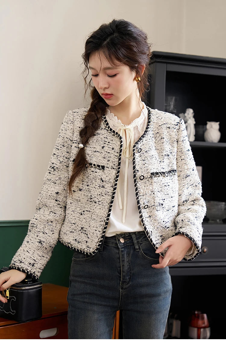 MISHOW Tweed Jacket Short Women Outfits Autumn Separately Cropped New Jacket Shorts Elegant Fashion Office Lady MXC41W0029