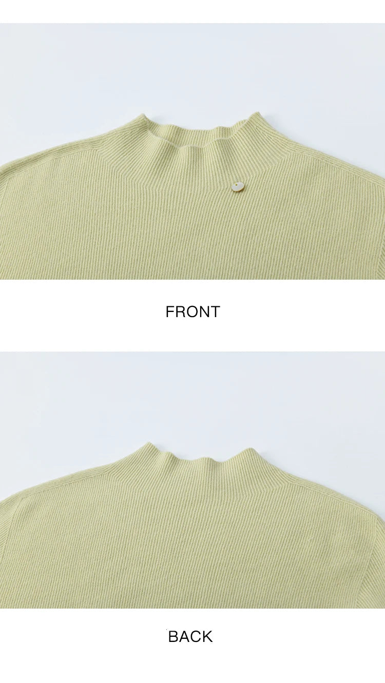 MISHOW Woman Long-sleeved Tops 2025 Autumn Winter Minimalist Mock Neck Knited Top Commute Casual Slim Pullover Woman MXE48Z2583