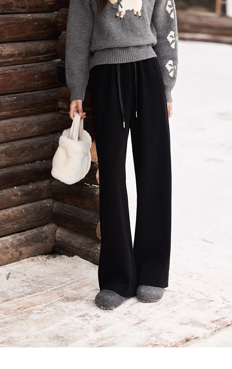 MISHOW Wide Legged Pants Women's Casual Versatile Long Pants 2025 Fall Winter New Korean High-waist Thin Pants MXD34K0824